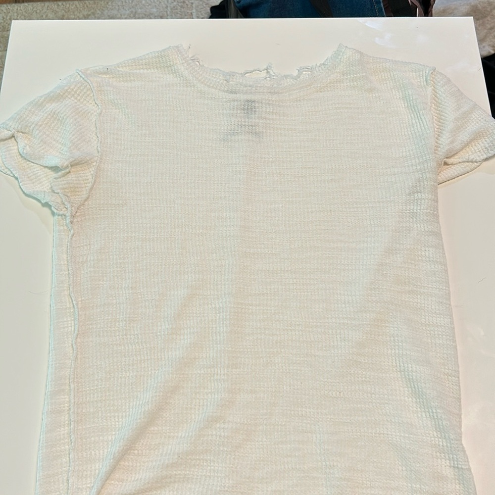 Like new free people We The Free white short sleeve shirt